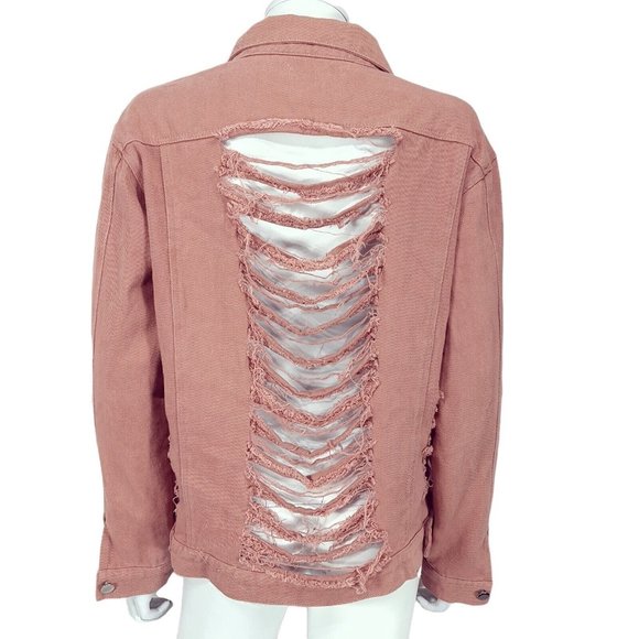 Boohoo Blush Long Sleeve Jacket UK 10 Button Pockets Cotton Blend - Picture 3 of 5